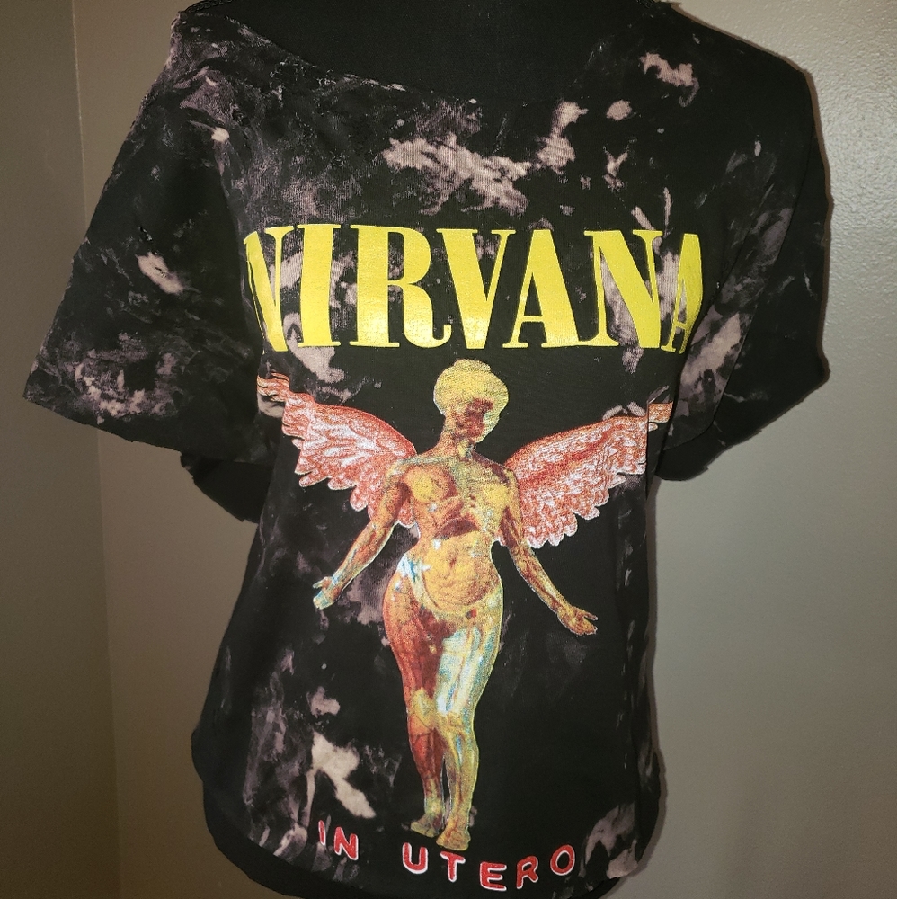 Nirvana, In Utero, off the shoulder tee